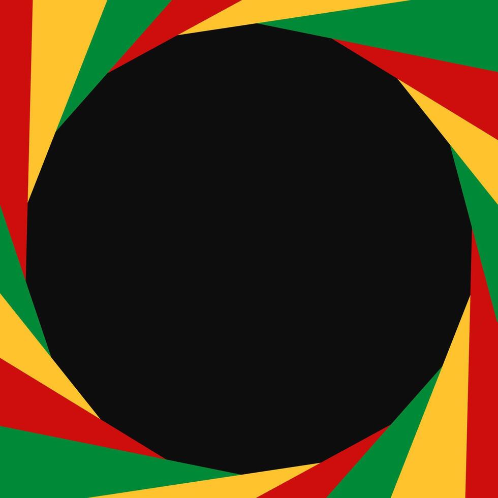 Black History Month Abstract Geometric Banner. Red, Green, And Yellow Colors Background. Square Vector Wallpaper for Social Media with copy space