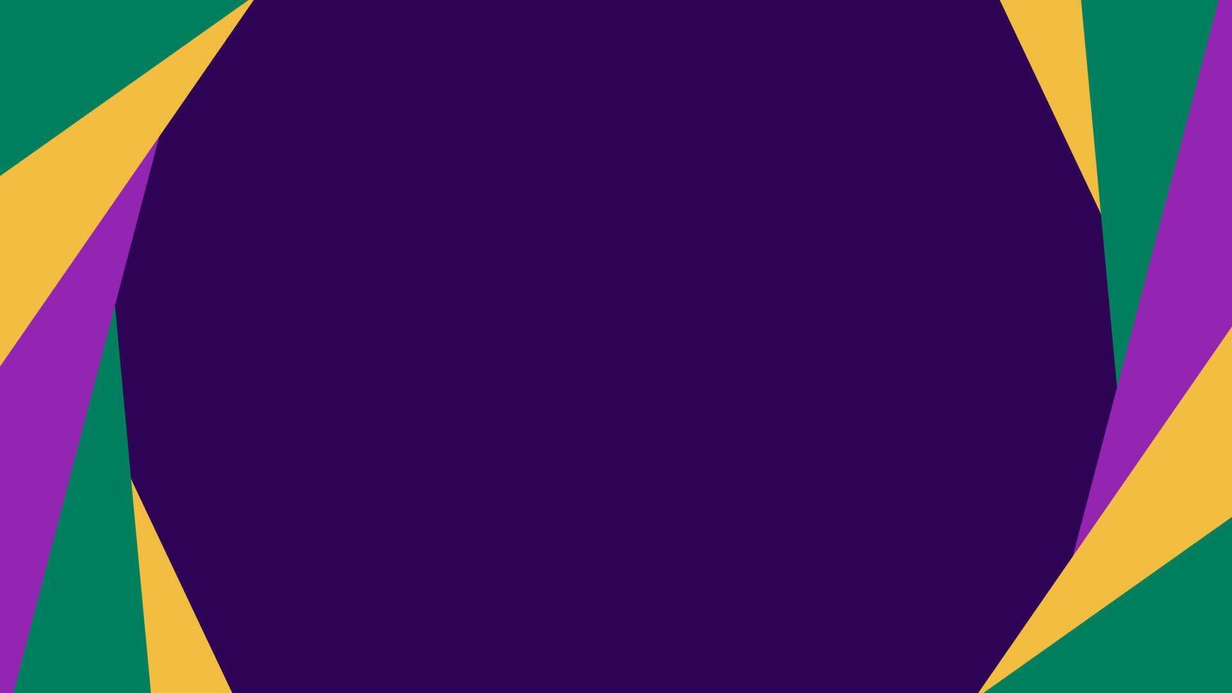Mardi Gras Abstract Geometric Banner. Purple, Green, And Yellow Colors. Vector wide format Wallpaper