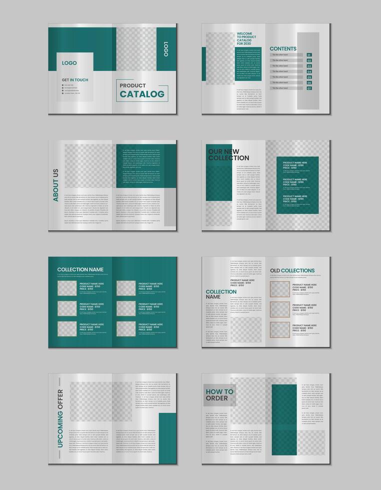 Multipurpose product catalog design, company furniture product catalogue, multipage catalog brochure, company profile and product portfolio template design with mockup vector