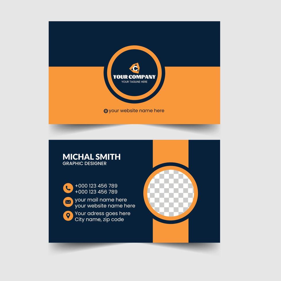 Corporate business card design template, vector illustration