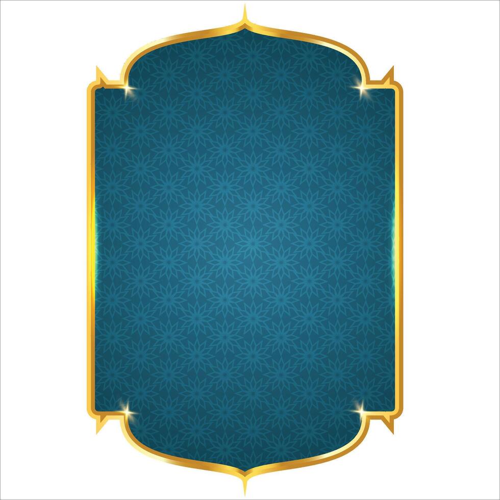 set of blue islamic ribbon design, various blank islamic ribbon collection template vector