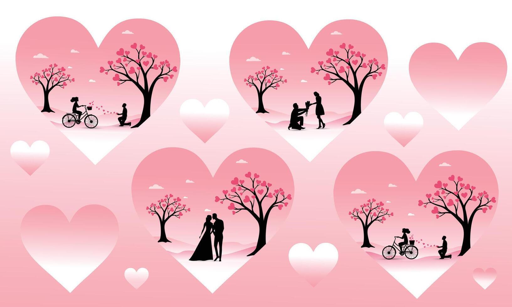 Valentine's Day poster, greeting card, and cover. vector illustration