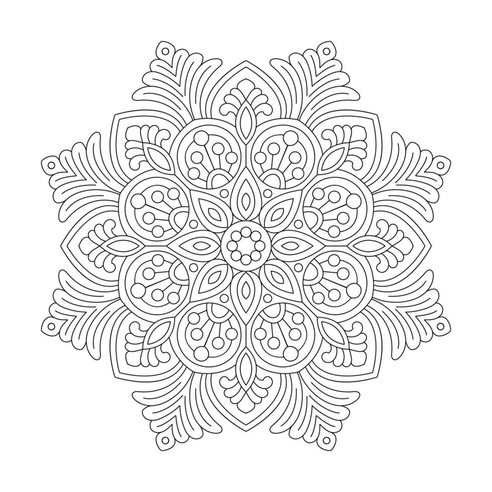 Flower Adult Mandala for coloring book vector file