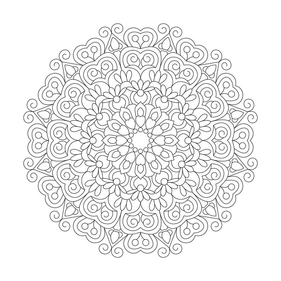 Simple kids mandala design Coloring book page vector file