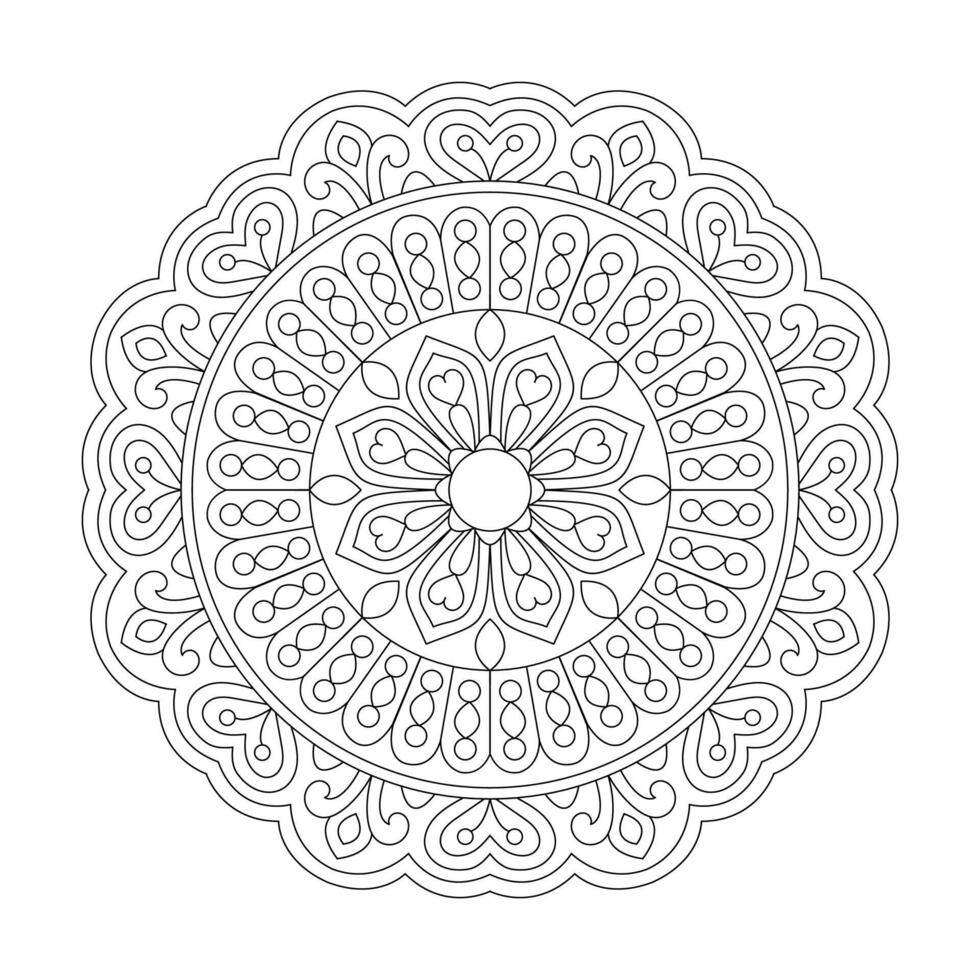 fácil diseño mandala para colorante libro página vector