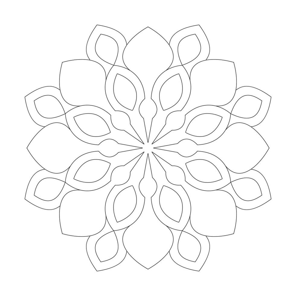 Simple Mandala design Coloring book page vector file