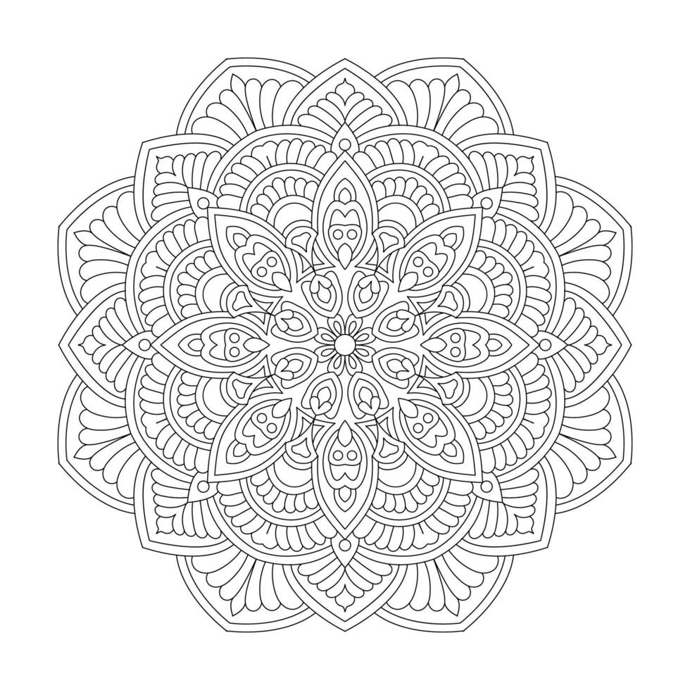 Natural Beauty mandala coloring book page vector file