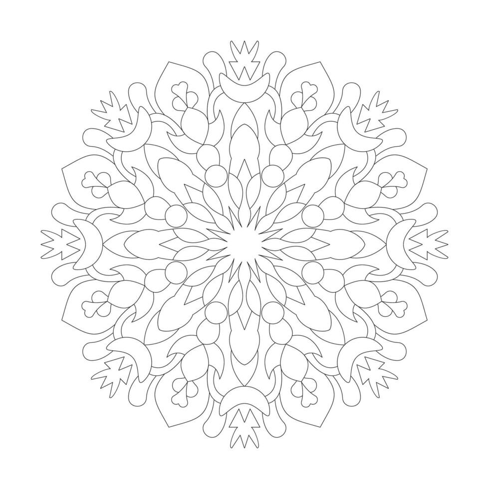 mandala flor sencillo diseño colorante libro página vector archivo
