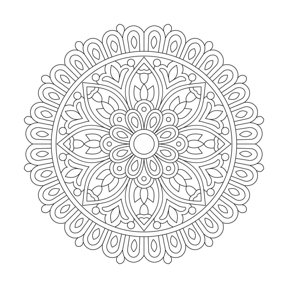 aislado mandala diseño para colorante libro página vector