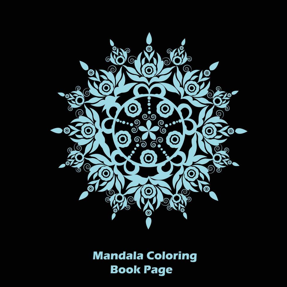 Simple Flower Coloring Book Mandala Design vector