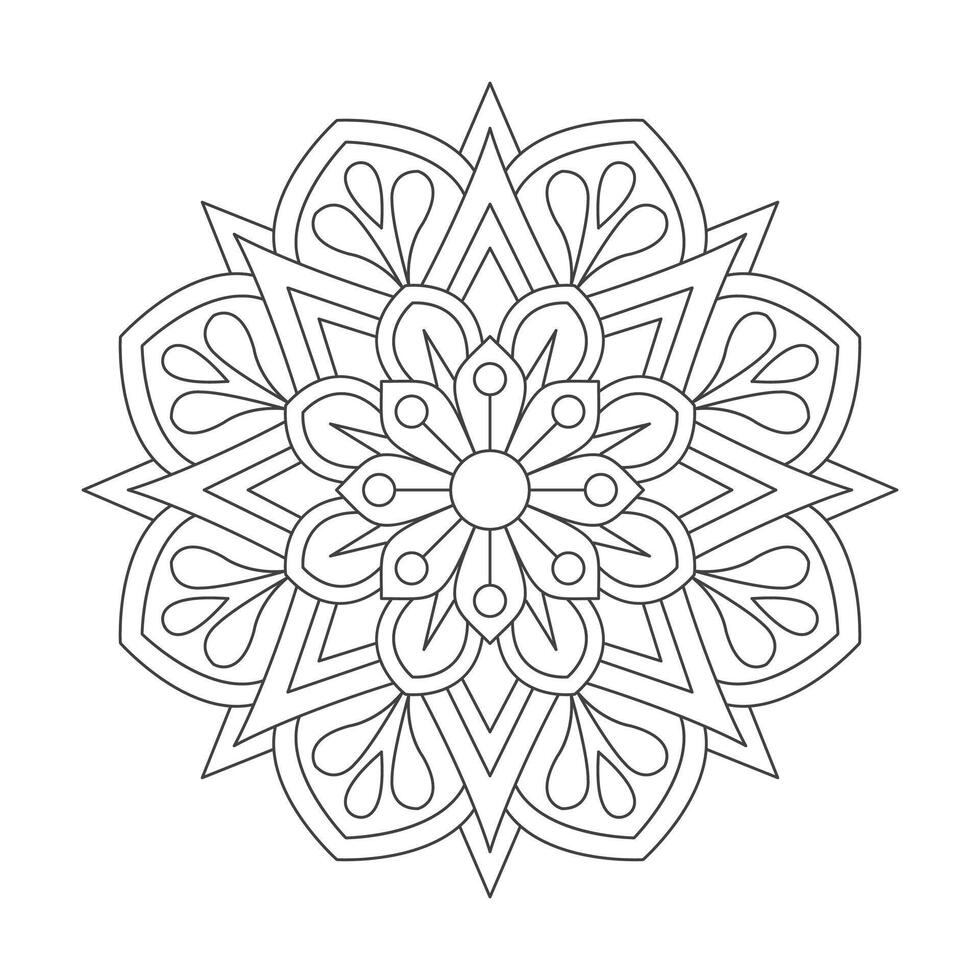 Facile design Simple Mandala Coloring book page, vector