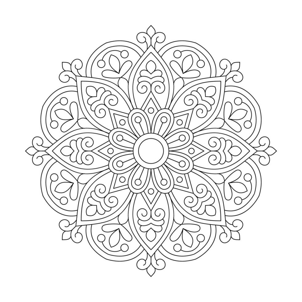 Flower Facile design Mandala for Coloring book page vector
