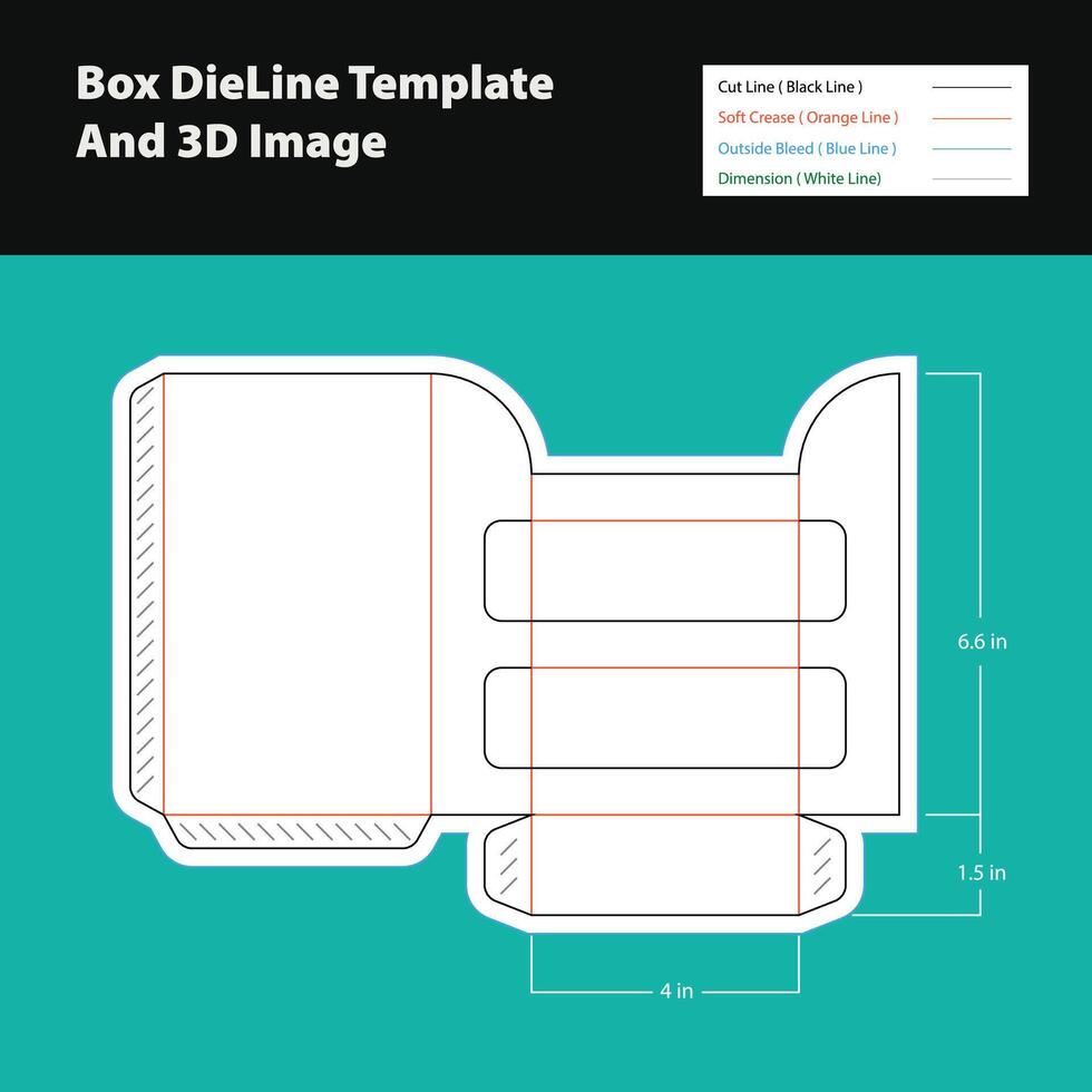 display stand box dieline template, vector design