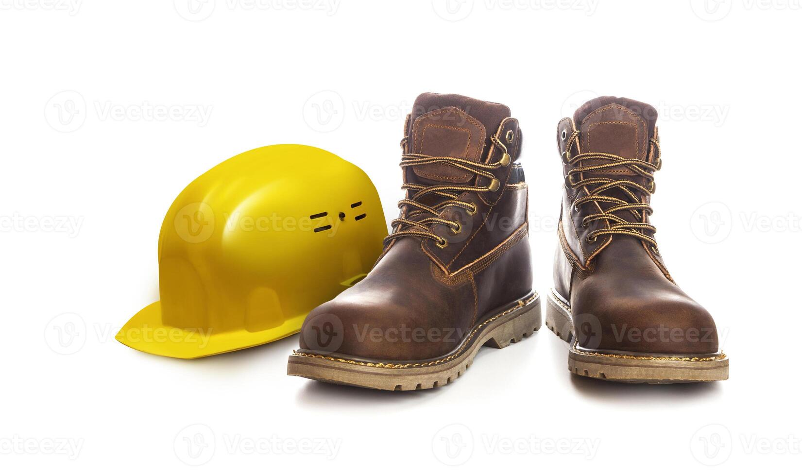 Work safety concept with hard photo