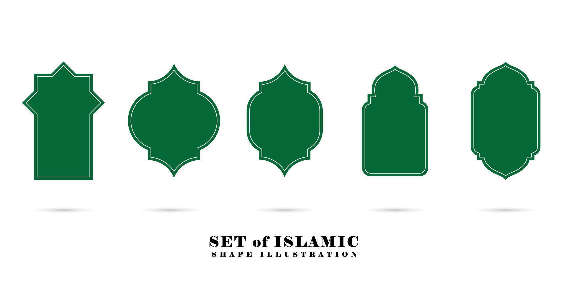 Set of Islamic Shape Illustration. Silhouette of Islamic Bagde. Good used for Islamic Design, Label, Sign, Sticker, etc. vector