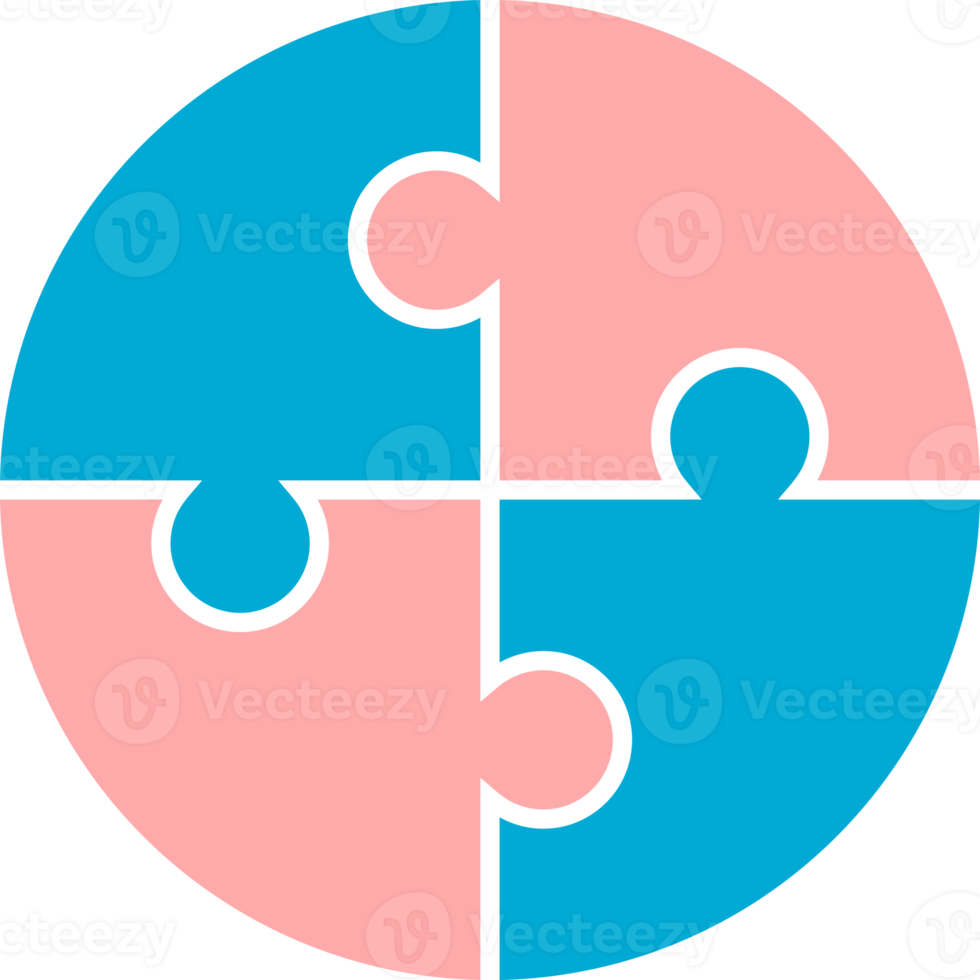 Blau Rosa Kreis Puzzle Symbol png