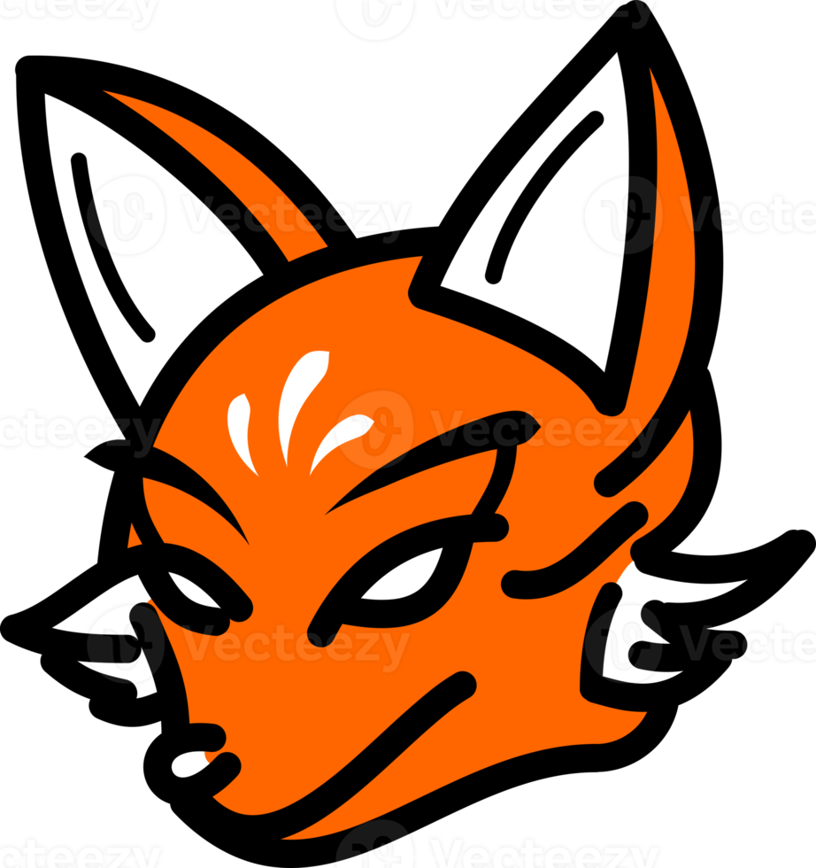 Orange Gesicht Kitsune Fuchs japanisch Stil Symbol png