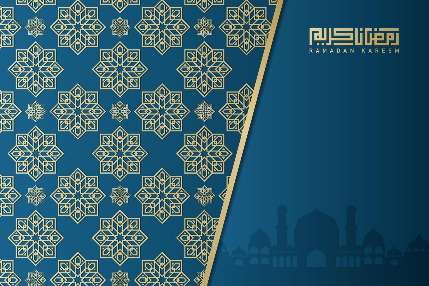 islamic greeting card ramadan kareem luxury background  with ornament for islamic party vector