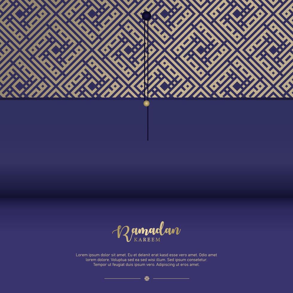islamic greeting card ramadan kareem luxury background  with ornament for islamic party vector