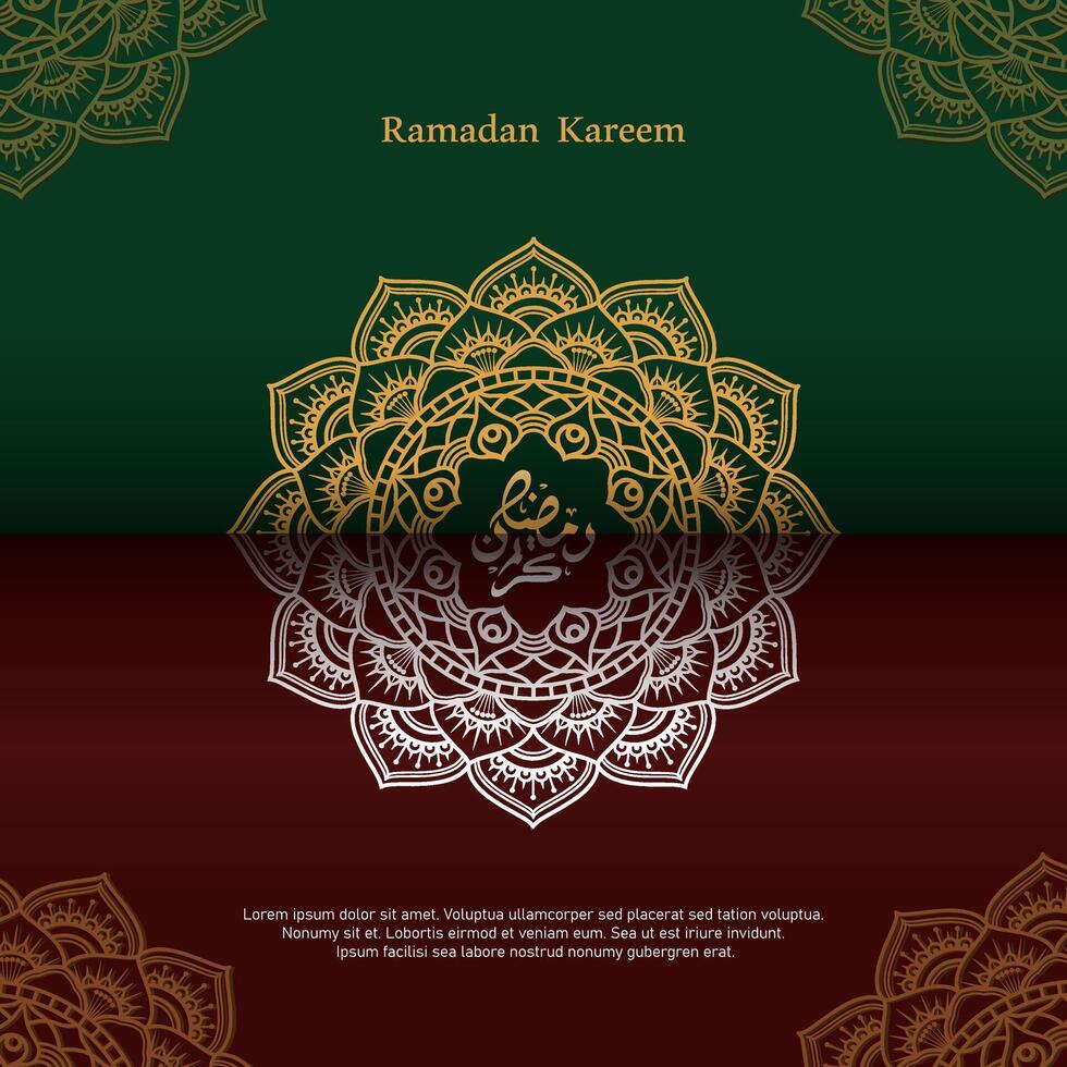 islamic greeting card ramadan kareem luxury background  with ornament for islamic party vector
