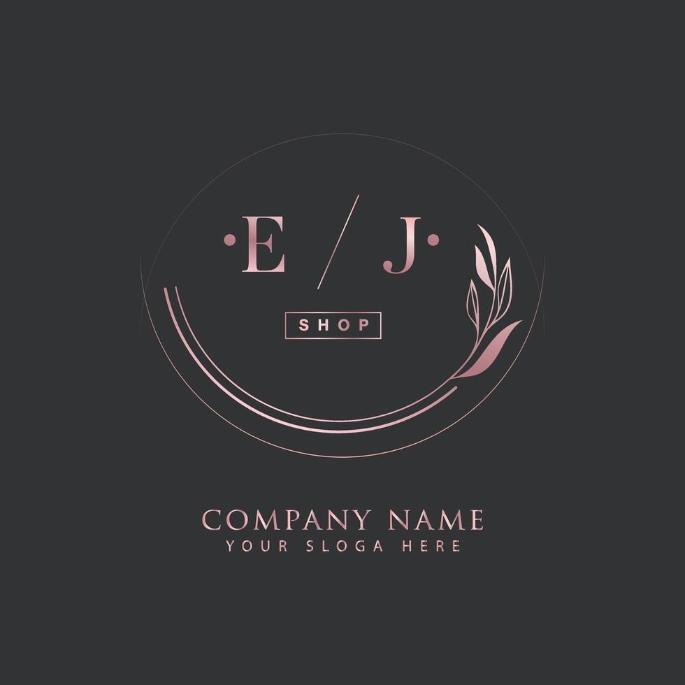 JP Initial handwriting square minimalist logo vector