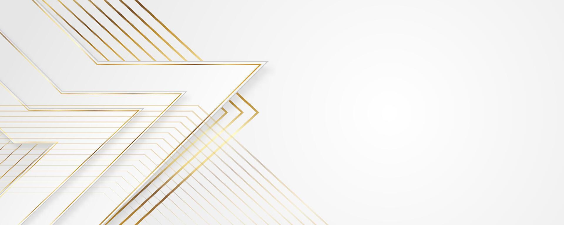Abstract luxury white background with golden element vector