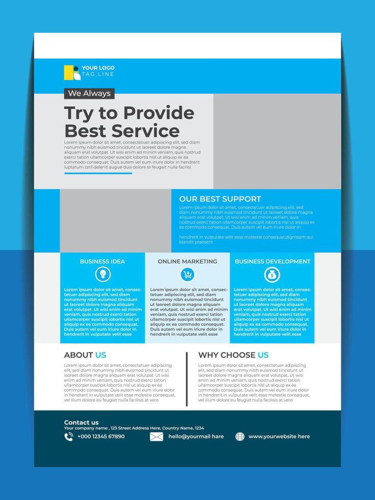 Modern digital marketing agency flyer template design vector