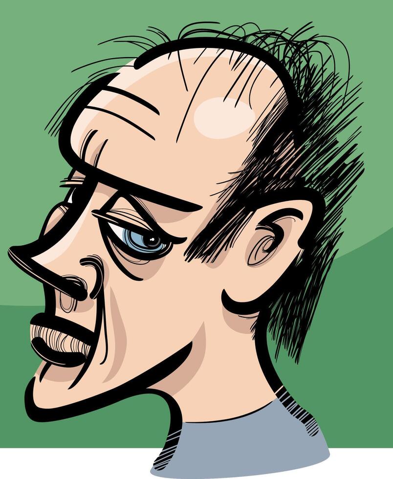 pensive adult man artistic drawing illustration vector