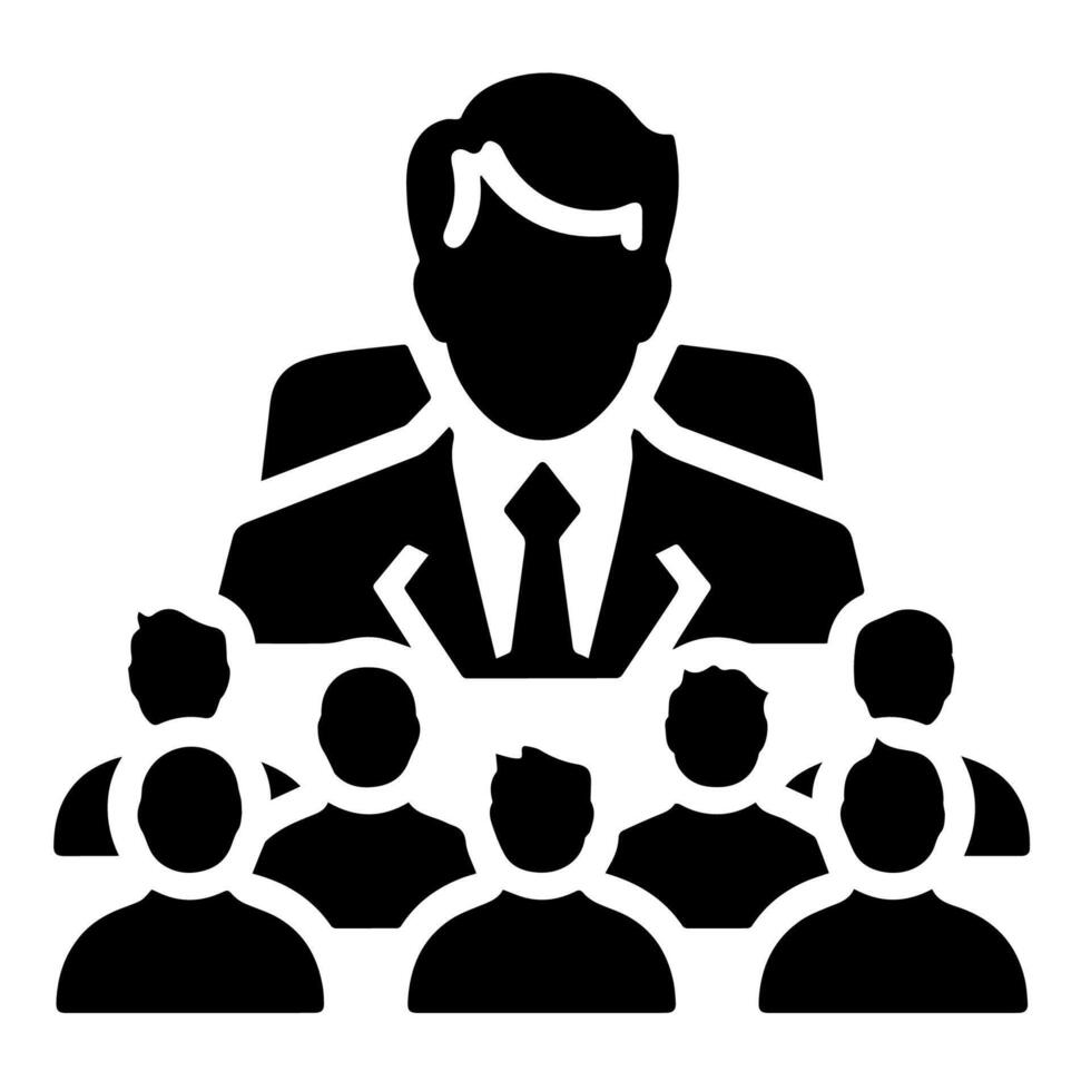 Icon Leadership Group Member Ilustration vector
