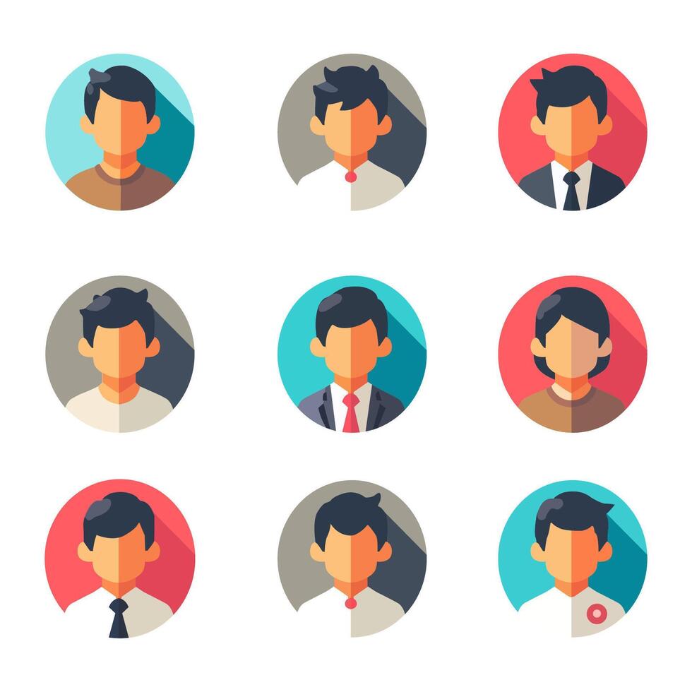Avatar Pro Set Person Character Illustration vector