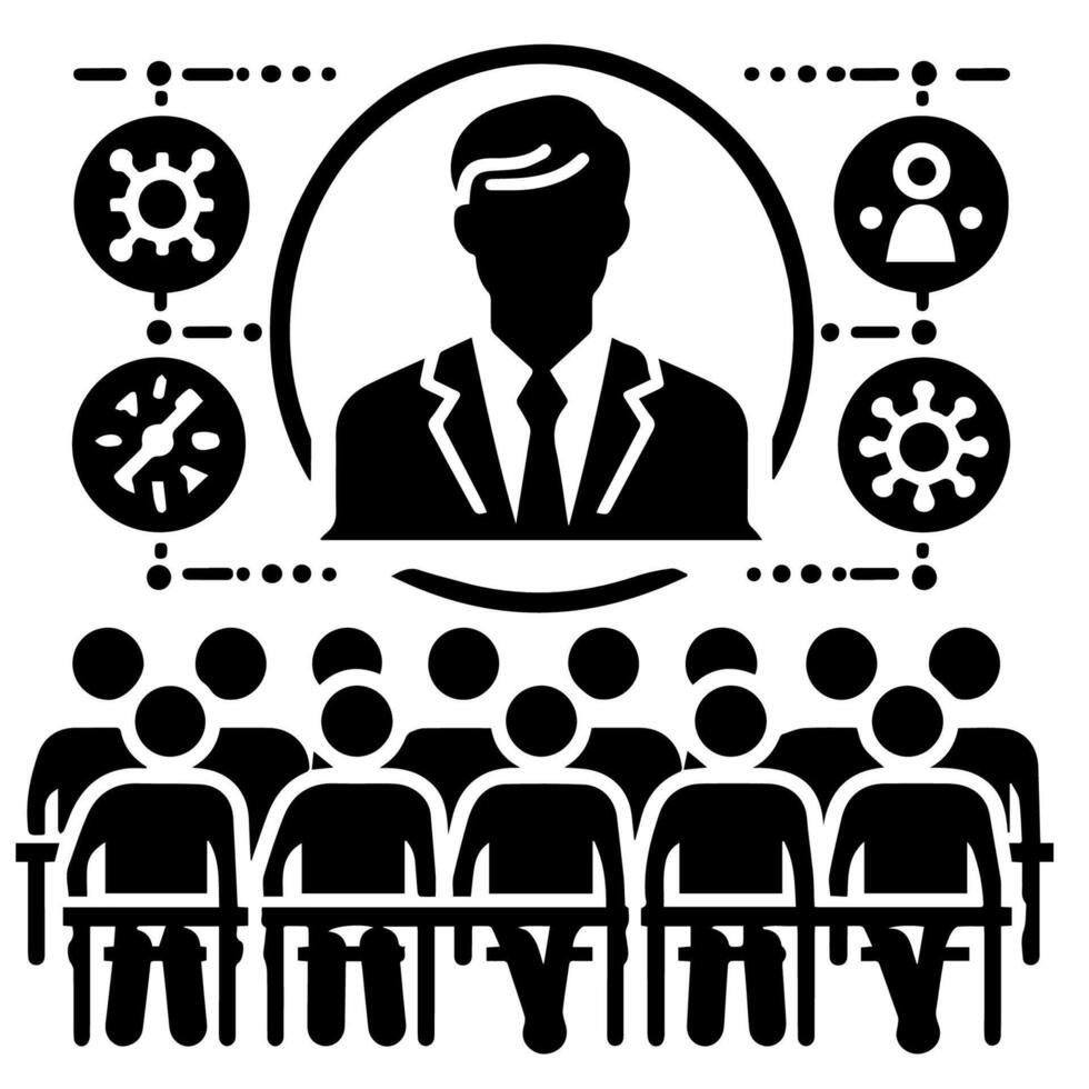 Ilustration Meeting Office Icon display Person vector