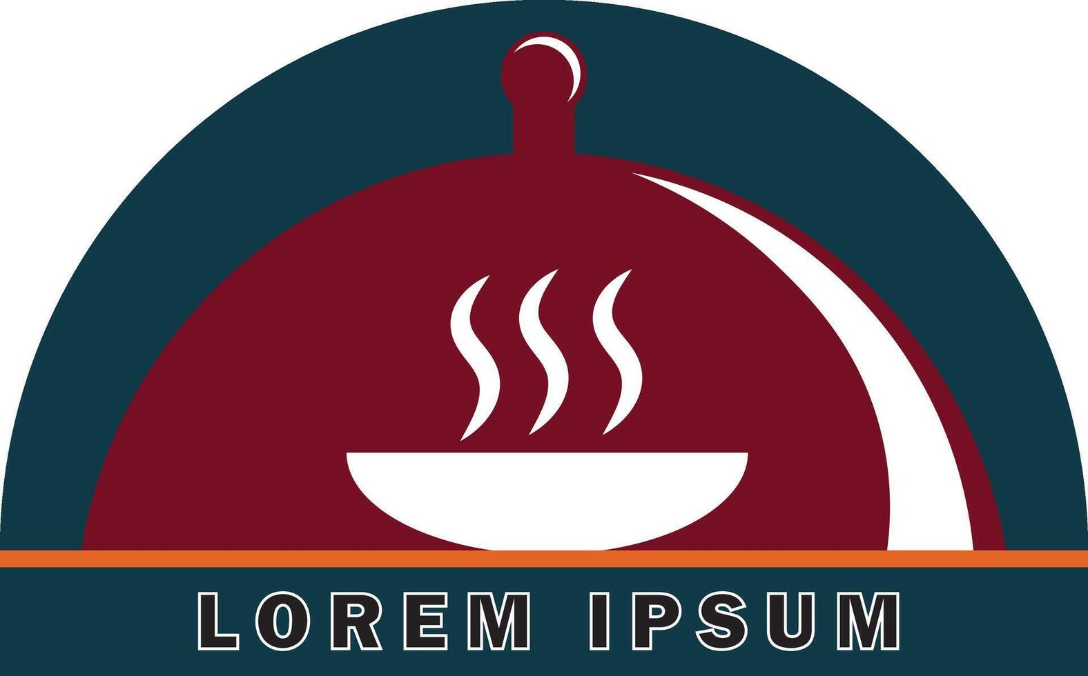 restaurante logo con un comida capucha, servicio tapa, comida cubrir vector