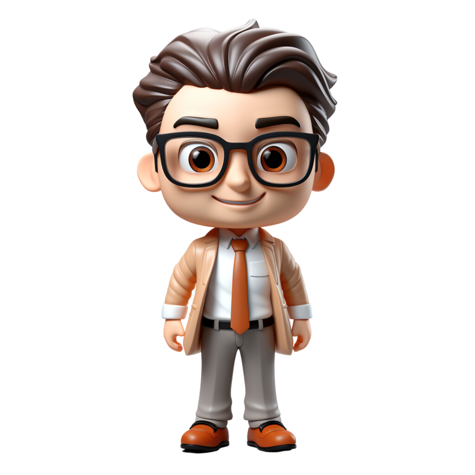 AI generated a 3d cartoon business man with suit on isolated ...