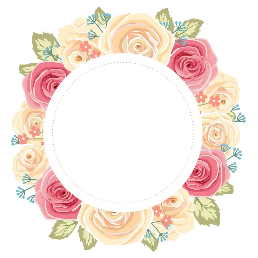 floral frame with roses vector