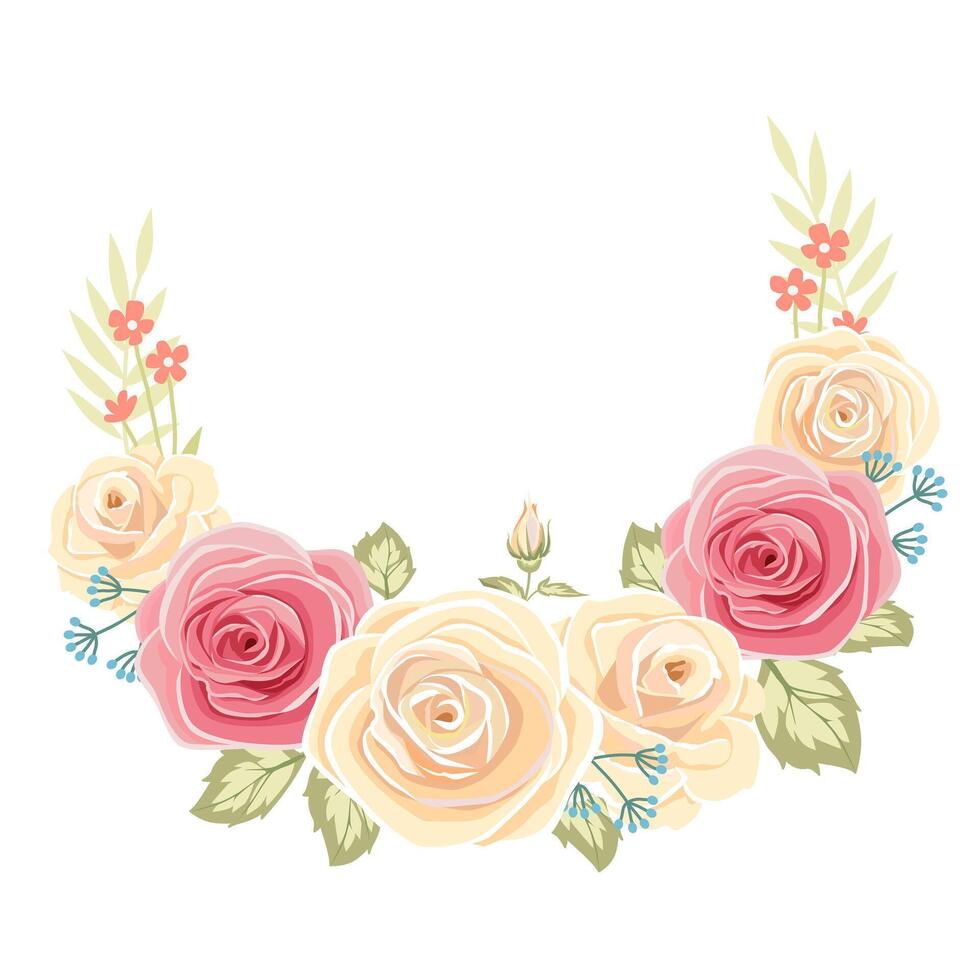 Pastel roses is shown on a white background vector