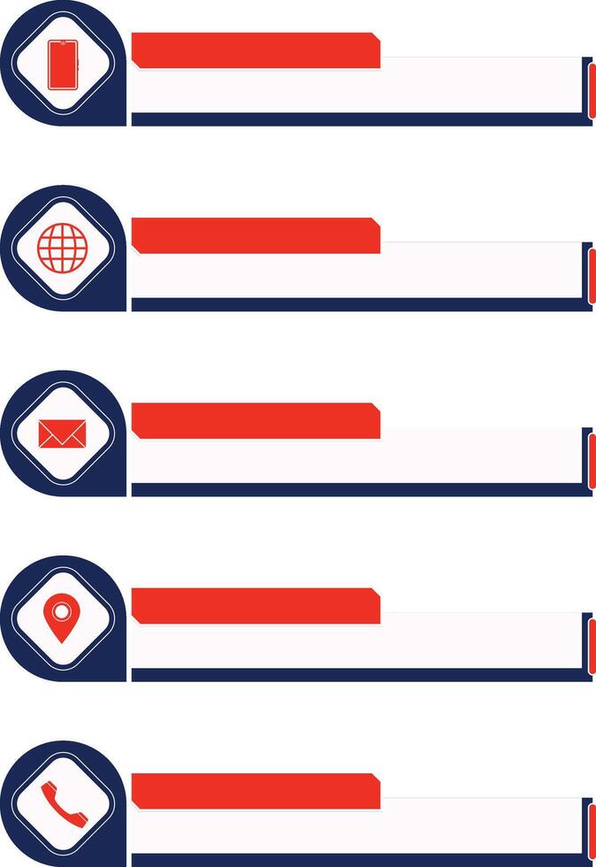 Telephone, Mobile Phone Contact, Message, Envelop, Location and Website Work and Office Banner Set Blank Templates. vector
