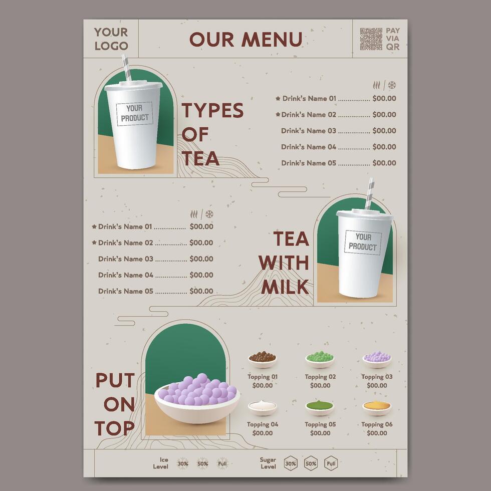 Minimalist Beverage Menu vector