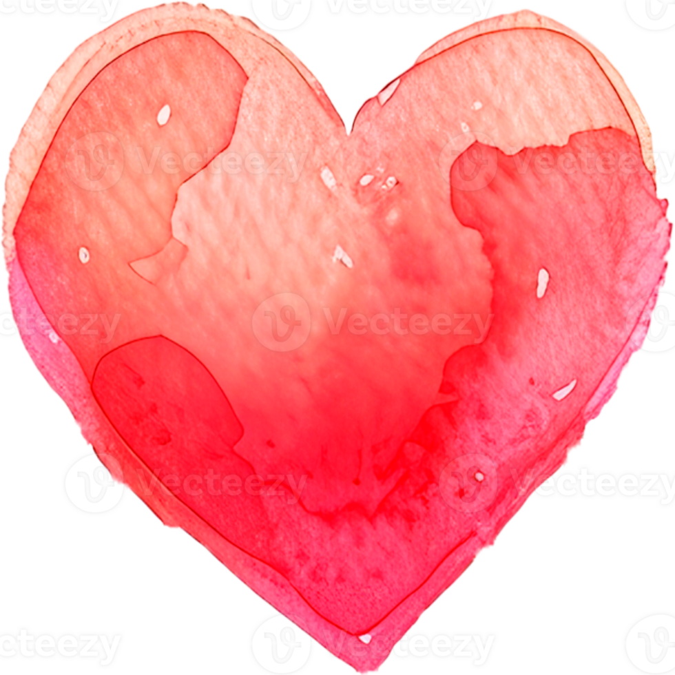 AI generated Cute little watercolor colored heart png