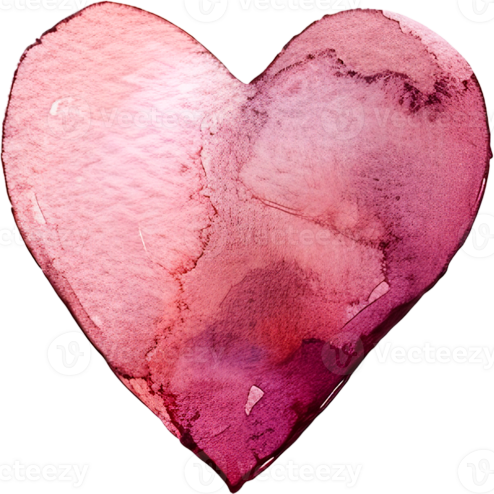 AI generated Cute little watercolor colored heart png