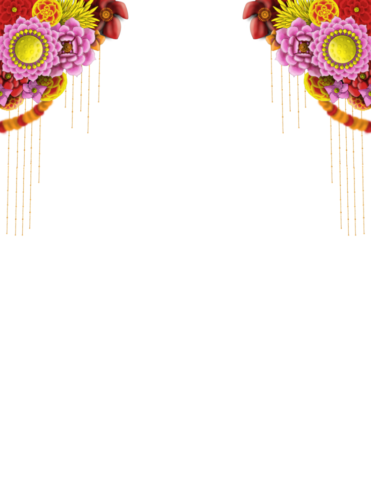 Corner Floral Frame Transparent  Illustration for background graphic resource. png