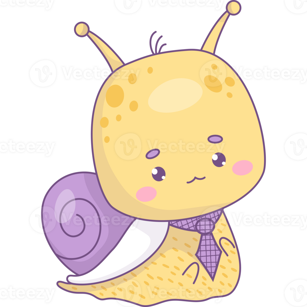Cute groovy snail boy png