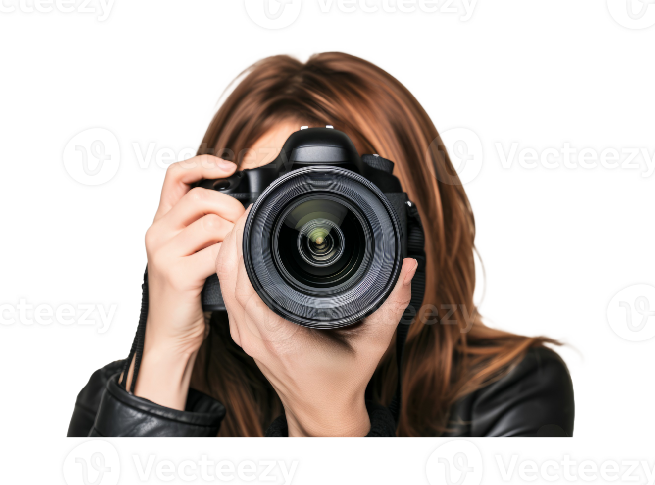 AI generated Woman photographer png