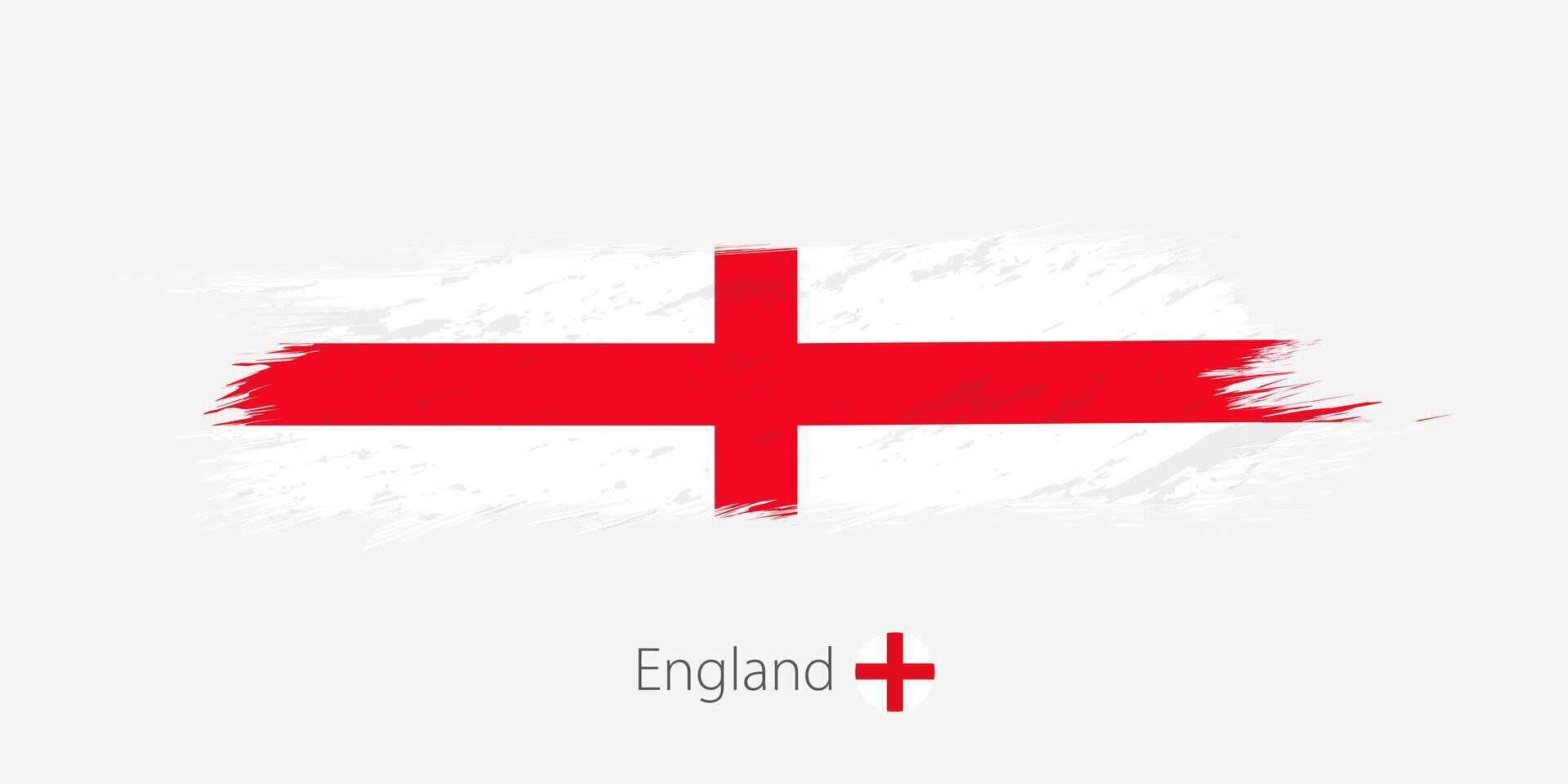 Flag of England, grunge abstract brush stroke on gray background. vector