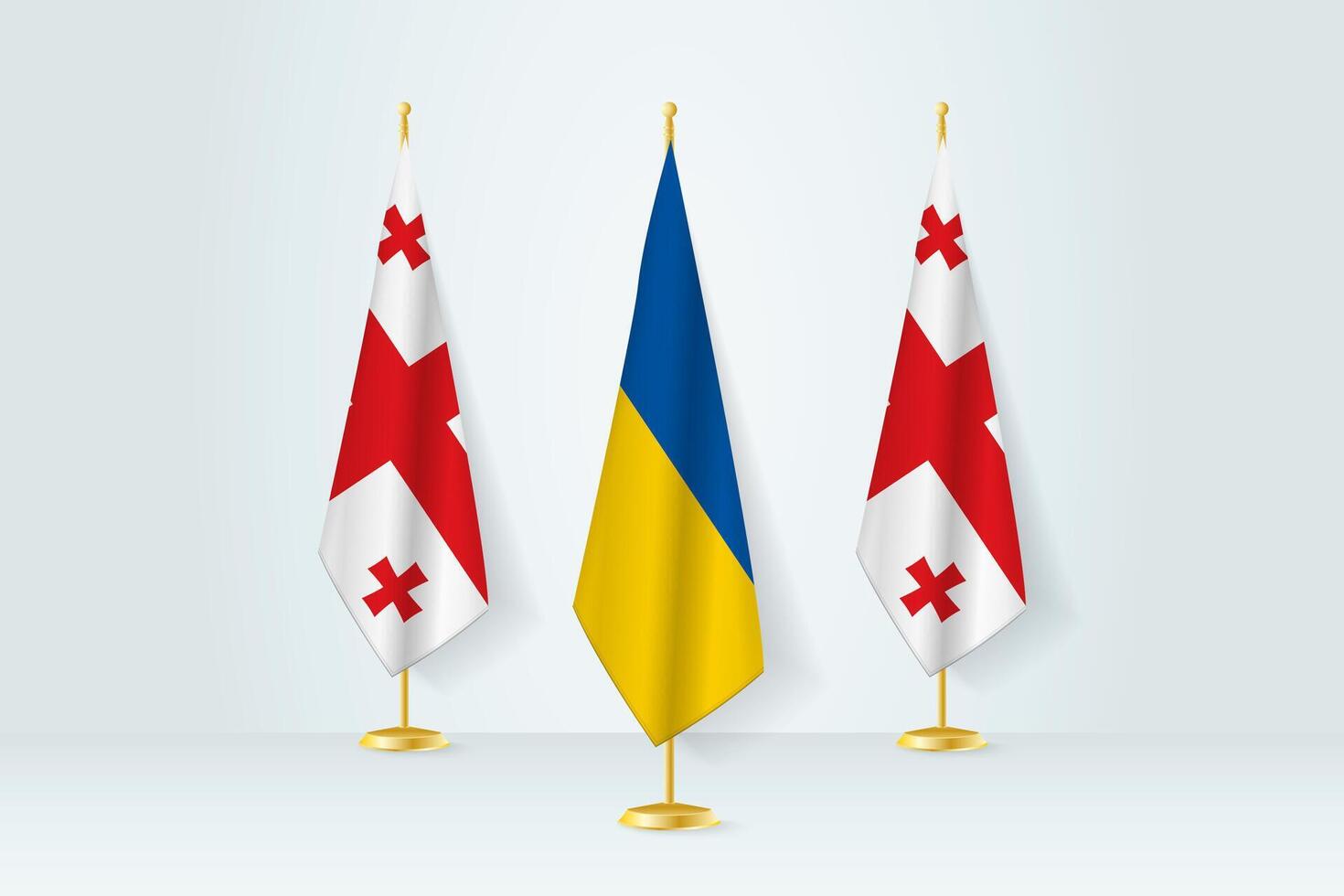 Meeting concept between Ukraine and Georgia. vector