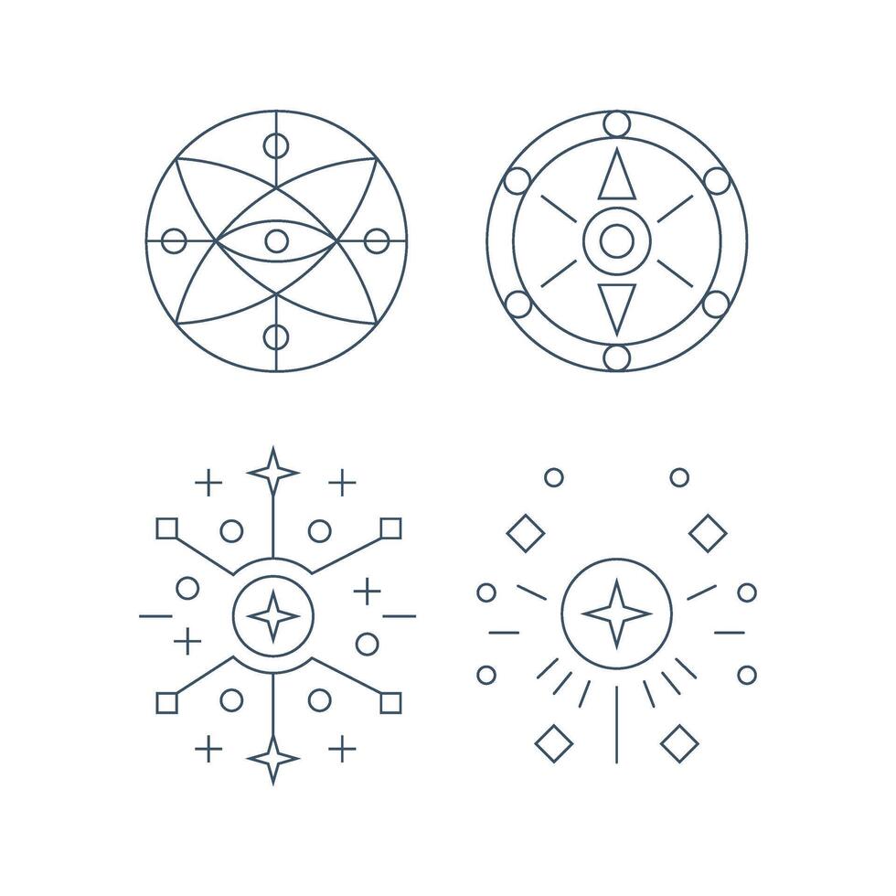 Set of abstract icons for decor, web, cards, backgrounds, frames or prints. vector