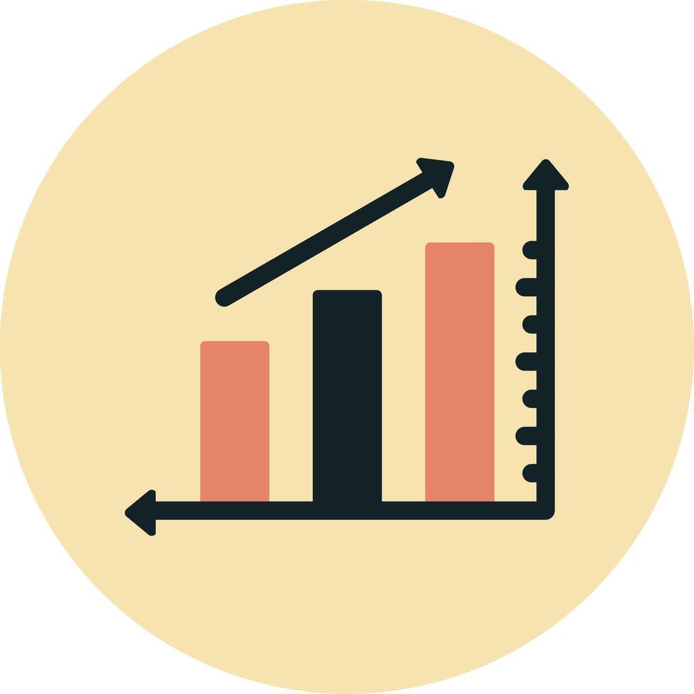 Estadísticas incrementar vector icono