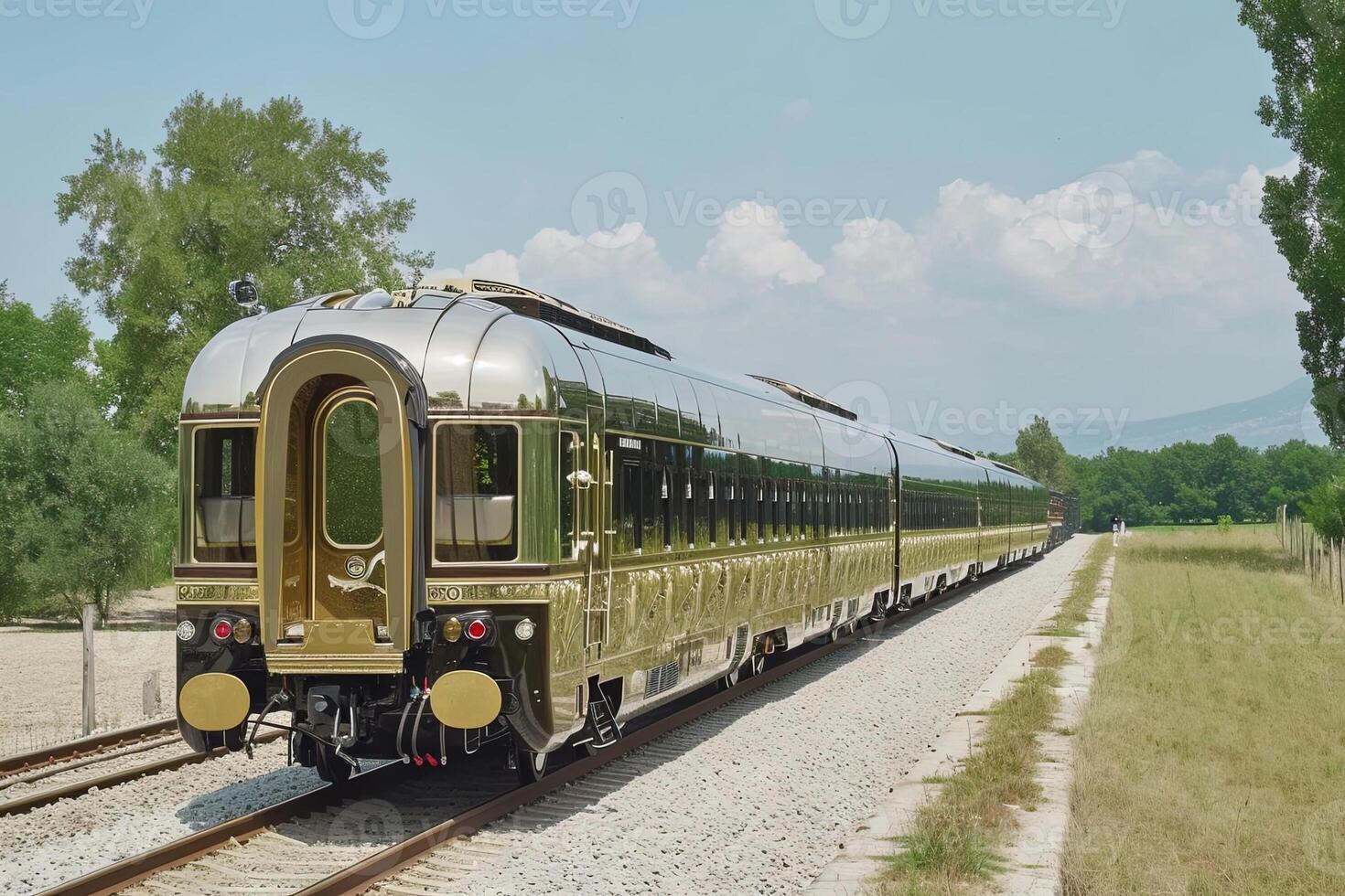 AI generated the futuristic orient express train photo