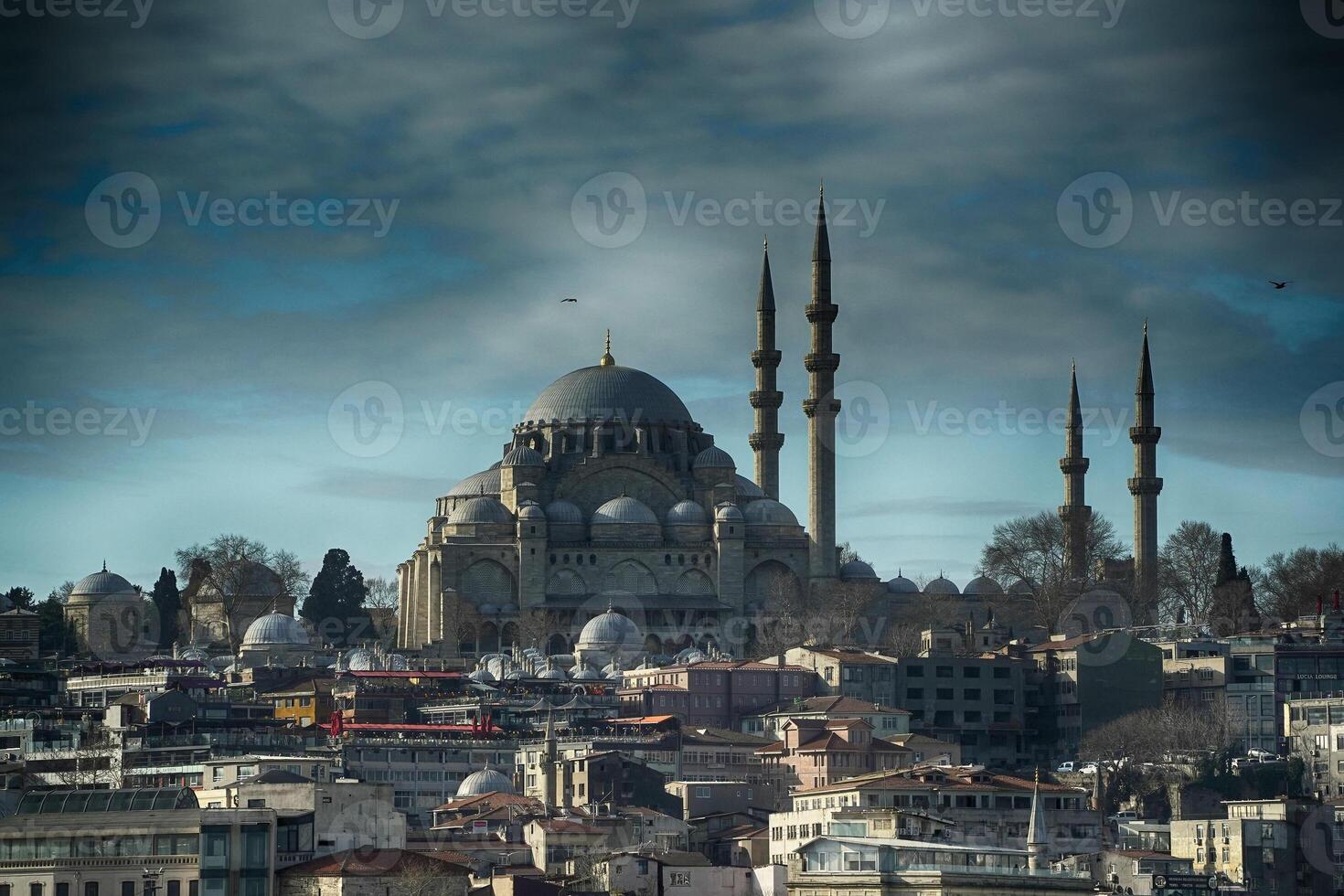 HDR effect of Suleymaniye Mosque Ottoman imperial in Istanbul, Turkey. It is the largest mosque in the city. photo