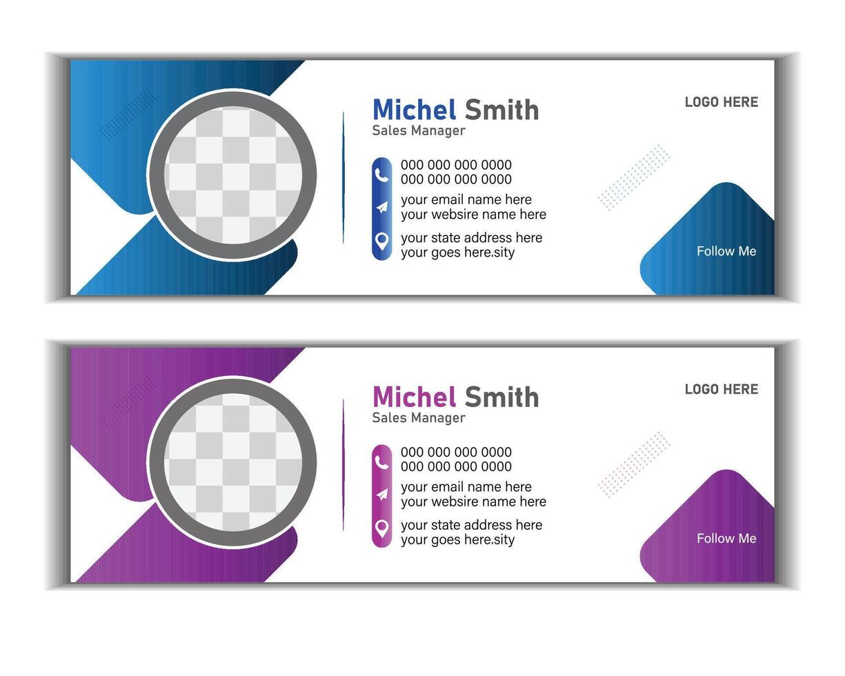 Modern Email signature template design layout. Corporate email signature for all business with white background, unique vector design template.
