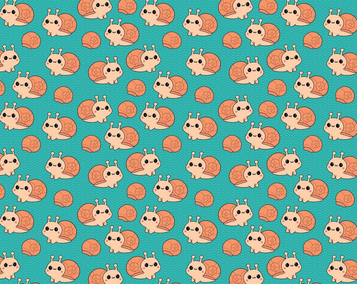 Snail pattern, vector illustration, background, fabric texture cute pattern